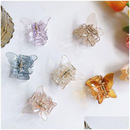 Hair Clips Barrettes Woman Transparent Claw Girls Sweet Crab Hairpins Acrylic Accessories Hairgrip Headwear Drop Delivery Jewellery Dhram