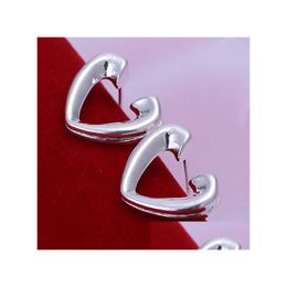 Stud Gift Open Half Heart Sterling Sier Plate Earring Gsse065 Womens 925 Dangle Chandelier Earrings Drop Delivery Jewelry Dh1Qg