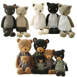 Plush Dolls Cute Dressing Cats Bears Pigs Plush Dolls Soft Stuffed Animals Plush Appease Teddy Bear Kids Toys for Girls Kids Birthday Gifts 230525