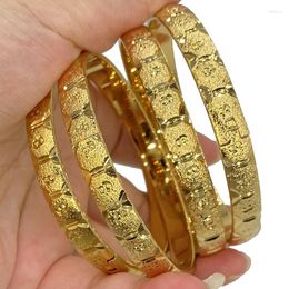 Bangle 4pcs 24k Gold Colour Bangles Jewellery Ethiopian Dubai For Women Girls Party Gift Saudi Arabia Bangles&Bracele