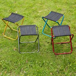 Camp Furniture Folding Stools Outdoor Fishing Aluminium Alloy 80KG Chairs Foldable Lightweight Carrying Reusable Pocket Lawn Seat Grey
