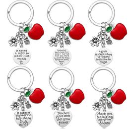 Keychains Wholesale Teachers'Day Teachers' Valentine's Day Christmas gift letter stainless steel key chain charm G230525