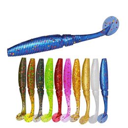 Baits Lures 15 pieces/batch of soft silicone bait T tail 5cm 1g gear for ocean fishing Pva swimming Wobblers manual bucket P230525