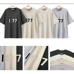 High Street Loose T-shirt Flocked Printed round Neck Loose Men's T-shirts Short Sleeve