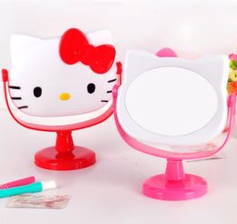 Kawaii Cat Kitty Schreibtischspiegel, einseitig drehbarer Spiegel, Studenten-Make-up-Spiegel, tragbar