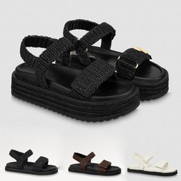 Designer Slippers Sandals and Espadrilles Cordoba Flat Comfort Sandal Sunset Comfort Flat Sandal Ivory Black Summer Footwear