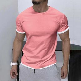 Men's T Shirts Mens Spring Summer Casual Sports Colorblock Comfortable Breathable Round Neck Shirt