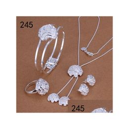 Bracelet Earrings Necklace Mix Style Same Price Womens Sterling Sier Plated Jewellery Set Fashion 925 Bracelet Earring Ring Gts40 D Dhiuq