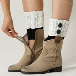 Women Socks 2023 Winter Twist Knit White Short Boot Cuffs Black Leggings For Boots Girl Warmer Ankle