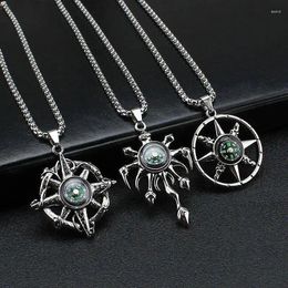 Pendant Necklaces Collar Hombre In Jewellery Necklace For Men Women Vintage Titanium Steel Chain Compass Pendent Choker Colliers Accessories