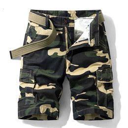 2021 Summer Camo Cargo Green Jogging Tactical Military Men's Cotton Casual Loose Shorts P230524