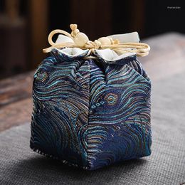 Storage Bags 1Pcs Tableware Bag Coffee Travel Tea Cozies Cloth For One Teapot Portable Cotton Linen Tied Cups