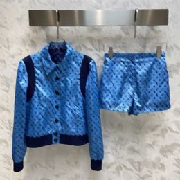 Dwupoziomowy zestaw mody odwracalny ubrania niebieska lapa szyi Surferzy długie rękawie kurtka lotnicza i spodnie liste