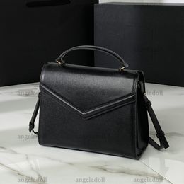 10A Mirror Quality Designers Small Cassandra Flap Bag 24cm Womens Real Leather Black Purse Luxury Handle Handbag Crossbody Shoulder Strap Bag With Box