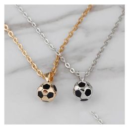 Pendant Necklaces Fashion Football Gold Necklace Woman Mens South American Sier Plated Short Alloy Man Pendants Jewellery Friend Drop D Dh1Nf