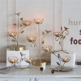 Candle Holders Wrought Iron Golden Bird Aroma Candle Holder Romantic Tabletop Variety of Shapes Ornaments Christmas Decorations 230525