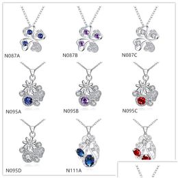 Pendant Necklaces Fashion Womens Gemstone 925 Sier Necklace Pendants Mixed Style Sterling Plated Gtn3 Drop Delivery Jewellery Dhthr