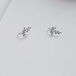 Charm DreamySky % Pure Leaf Silver Colour Earrings For Women Girls Christmas Gift Brincos Pendientes G230307