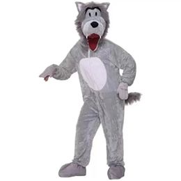 Gray Wolf Plush Fursuit Mascot Costumes Halloween Fancy Party Dress Cartoon Character Xmas Easter Advertising Birthday Party