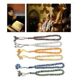 Strand Muslim 10mm/0.39" Tasbih 33 Rosary Resin Beads With Rhinestone Decor Islam Prayer Zikr Namaz Misbaha Multiple Colors