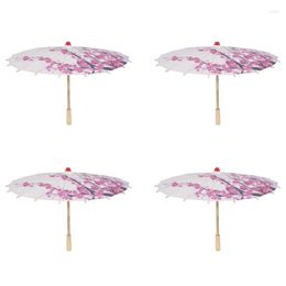 Umbrellas 4X Art Umbrella Chinese Silk Cloth Classical Style Decorative Oil Paper Painted Parasol