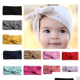 Headbands Baby Headband Cute Rabbit Ear Hair Belt Infant Knitted Protectors Harpin Born Fashion Band Drop Delivery Jewelry Hairjewelr Dhyxf