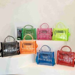 Women M Letter tote bag PVC Large Totes With Zipper Waterproof Shoulder BagsCasual Beach bag Crossbody Bags For Travel 230510