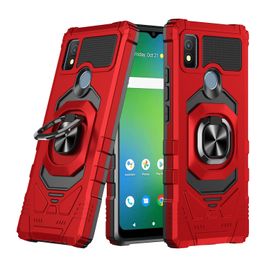 Phone Cases For Cricket Ovation 3 Icon 4 Dream 5G Debut Smart With 360° Rotating Ring Holder Kickstand Car Mount Soft TPU Hard Plastic Double-layer Shockproof Cover