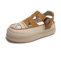 Sandals Women's Little White Shoes 2023 Summer Hollow Thick Sole Board Versatile Sports And Casual