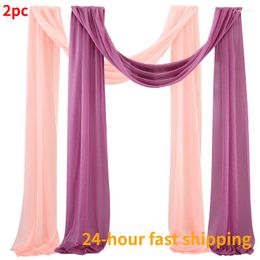 Party Decoration 2pc Wedding Arch Drape Solid Colour Romantic Organza Tulle ChiffonFabric Draping Curtain Events Backdrop Decor