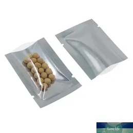 High Quality Clear Front White Silver Open Top Mylar Bags Heat Sealing Plastic Aluminium Foil Flat Packaging Bags Grocery Food Vacuum Storage