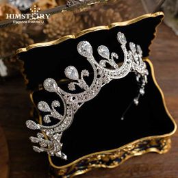 Other Fashion Accessories Himstory Luxury New Pageant Headband Tiaras AAA Cubic Zircon Crown Women Hair Accessories for Wedding Gifts J230525
