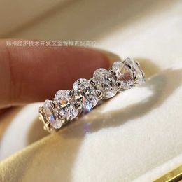 Designer Brand 925 Sterling Silver High Carbon Diamond Full Couple Ring Light Luxury