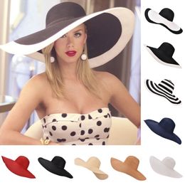 Wide Brim Hats Bucket Lawliet 7.1'' 18cm Foldable Oversized Huge Sun Beach Straw Wedding Womens Floppy Party Dressy A330 230525