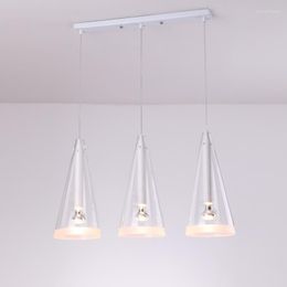 Pendant Lamps Chandeliers Modern Simple Office Dining Room Rectangular Crystal Glass Decorative