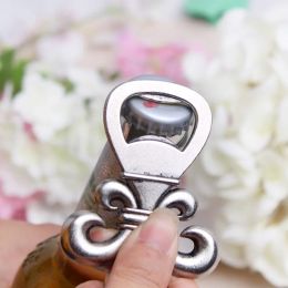 Free shipping 50pcs/lot Top wedding Favour supplier "Fleur de Lis" Pewter-Finish Bottle Opener wedding giveaways gift