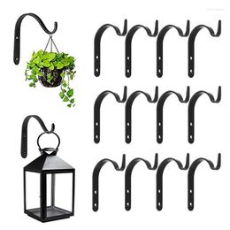 Hooks 2/5/10pcs Black Iron Wall Windproof Outdoor Garden Planter Flower Pot Hanging Bracket Hook Lantern Light Holder Home Decor