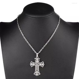 Pendant Necklaces Large Cross Chain Necklace Vintage Fashion Choker For Women Men Gothic Goth Jewelry 2023 Trendy Gifts
