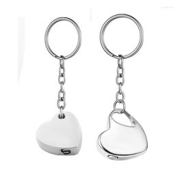 Keychains Custom Engraved Heart Cremation Urn Keychain Keepsake Stainless Steel Memorial Ashes Keyring Jewellery With Fill Kit Drop