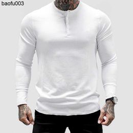 Men's T-Shirts Mens Summer gyms Workout Fitness T-shirt Bodybuilding Slim Shirts printed O-neck Long sleeves cotton Tee Tops clothing J230526