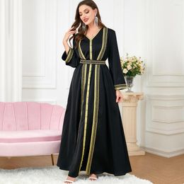 Casual Dresses SuperAen Muslim Women Clothes Two-piece Fashion Dress V Neck Loose Maxi Long