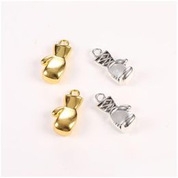 Charms Alloy Fist Charm For Bracelets Necklace Vintage Sliver Gold Plated Creative Gloves Pendants Diy Design Making Accessories Dro Dhxu0