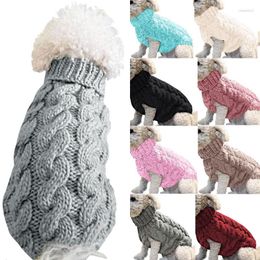 Dog Apparel Clothes Puppy Cat Sweater Warm Turtleneck Knitted Sweaters Winter Pet Clothing Twist Coat Chihuahua Pets Outfit S-XL