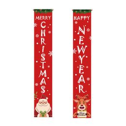 Christmas Decorations Home Rectangle Shop Door Hanging Banner Flag Apartment Holiday Decor Year Couplet Office Oxford Cloth Porch Sign