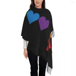 Scarves LGBT Pride Hearts Scarf Women Stylish Winter Fall Wrap Shawl Gay Lesbian GLBT Tassel Wraps