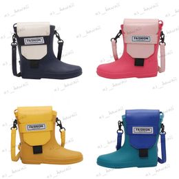 Evening Bags 2023 Summer Funny Small Bag Cute Rain Shoes Shape Crossbody Bag for Women Cartoon Fashion Contrast Colour Silicone Shoulder Bag T230526