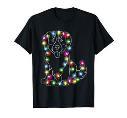 Men's T Shirts Funny Bernese-mountain Dog Colour Led Light Christmas Tree T-Shirt-Men's T-Shirt-Black