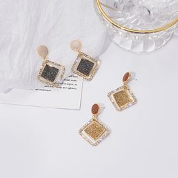 Stud Earrings Fashion Frosted Zircon Square For Women Luxurious Legant Wild Geometric Party Wedding 2023 Jewelry