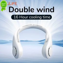 New JISULIFE Portable Neck Fan USB Rechargeable Bladeless FAN MINI Electric Ventilador Silent Neckband Wearable Cooling for Sports