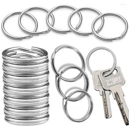 Keychains 10/25Pcs Silver Plated Metal Keychain Ring Split Keyfob Key Holder Rings Women Men DIY Accessories Wholesale